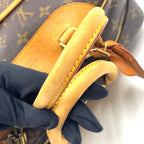 Louis Vuitton Deauville Bowling Vanity Monogram Leather Brown Light Handbag Gold