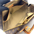 Louis Vuitton Deauville Bowling Vanity Monogram Leather Brown Light Handbag Gold