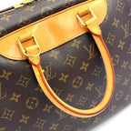 Louis Vuitton Deauville Bowling Vanity Monogram Leather Brown Light Handbag Gold