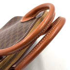 Celine Macadam Pattern Half Moon Leather Brown Light Handbag Gold — view 7
