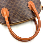 Celine Macadam Pattern Half Moon Leather Brown Light Handbag Gold — view 6