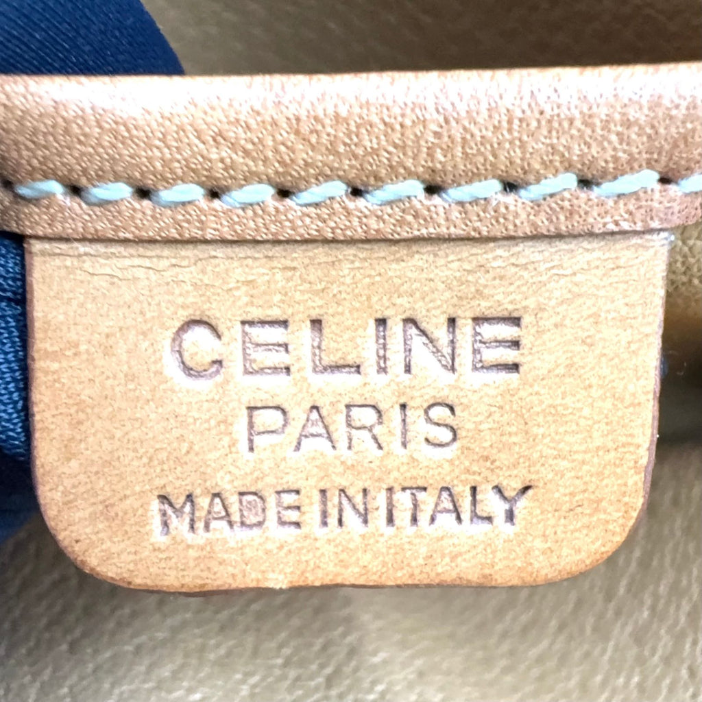 Celine Macadam Pattern Half Moon Leather Brown Light Handbag Gold — view 4