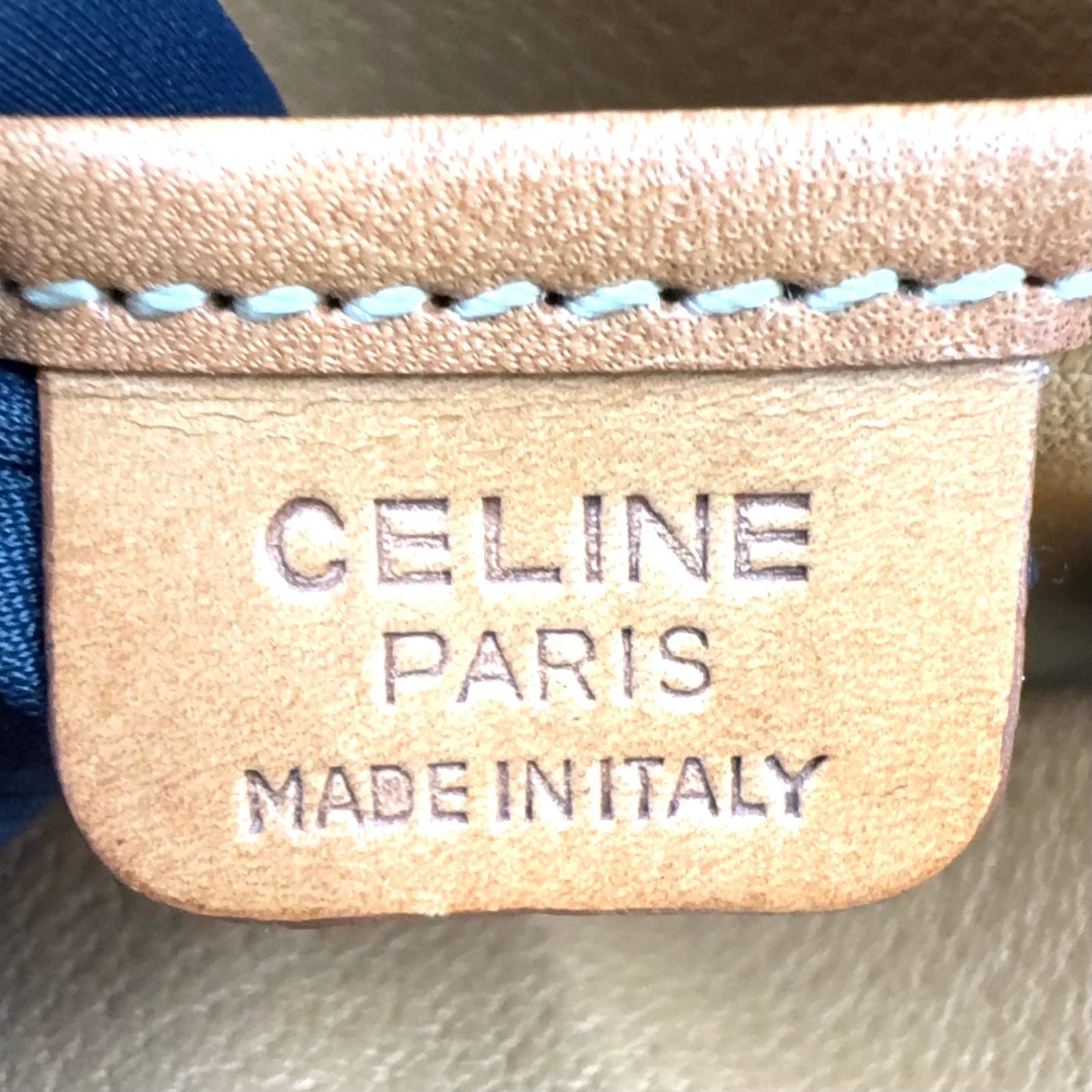 Celine Macadam Pattern Half Moon Leather Brown Light Handbag Gold — view 4