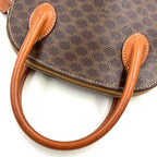 Celine Macadam Pattern Half Moon Leather Brown Light Handbag Gold — view 5