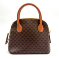 Celine Macadam Pattern Half Moon Leather Brown Light Handbag Gold