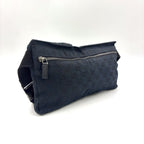 Gucci GG Canvas Leather Black Belt Bag Silver — view 2