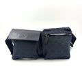 Gucci GG Canvas Leather Black Belt Bag Silver