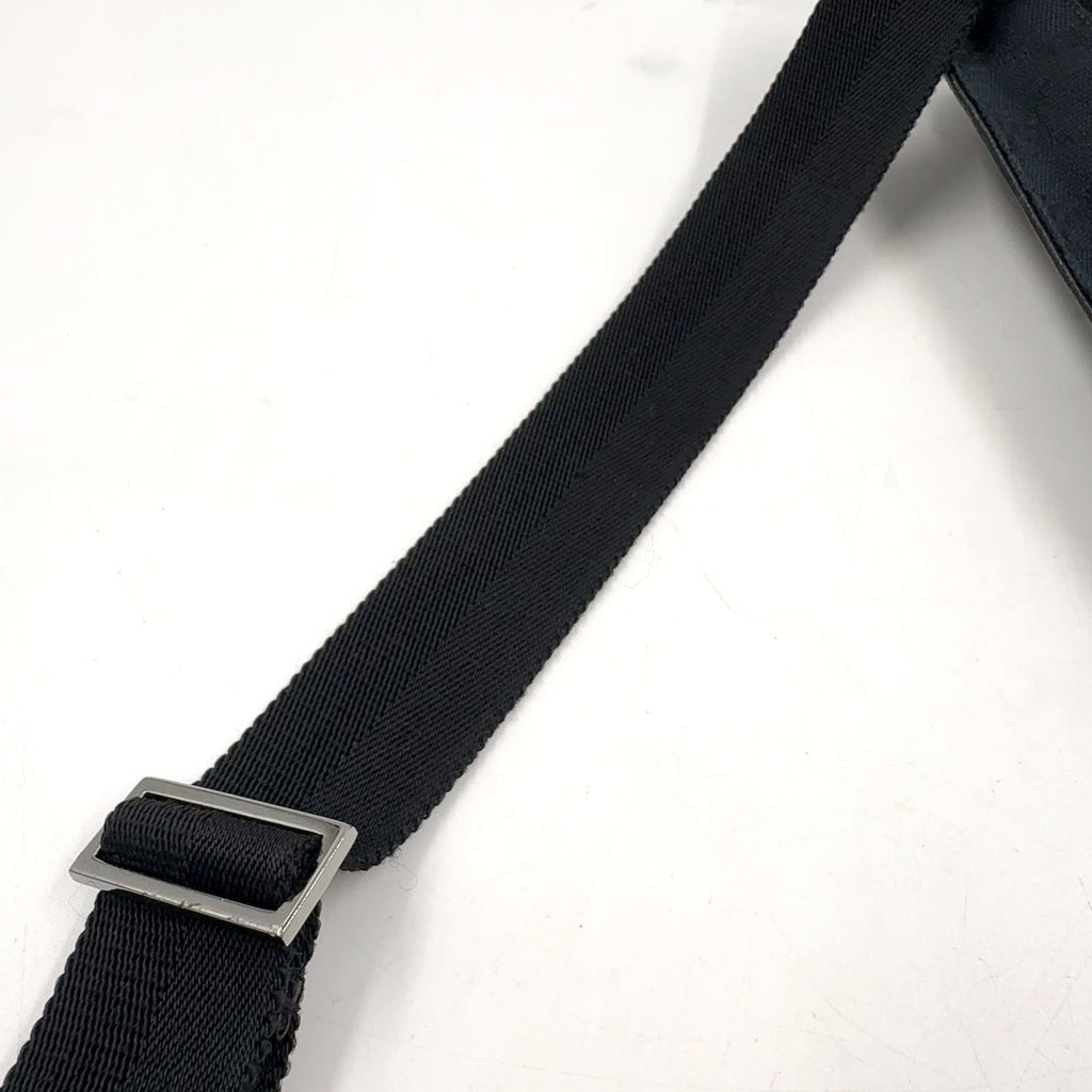 Gucci GG Canvas Leather Black Belt Bag Silver — view 5
