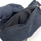 Gucci GG Canvas Leather Black Belt Bag Silver — view 8