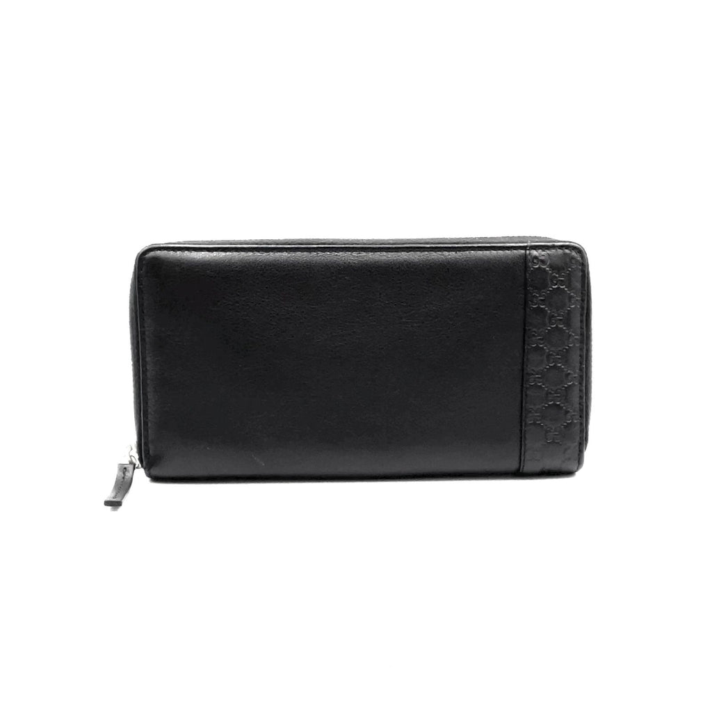 Gucci Mistral Micro Guccissima Leather Black Wallet Silver