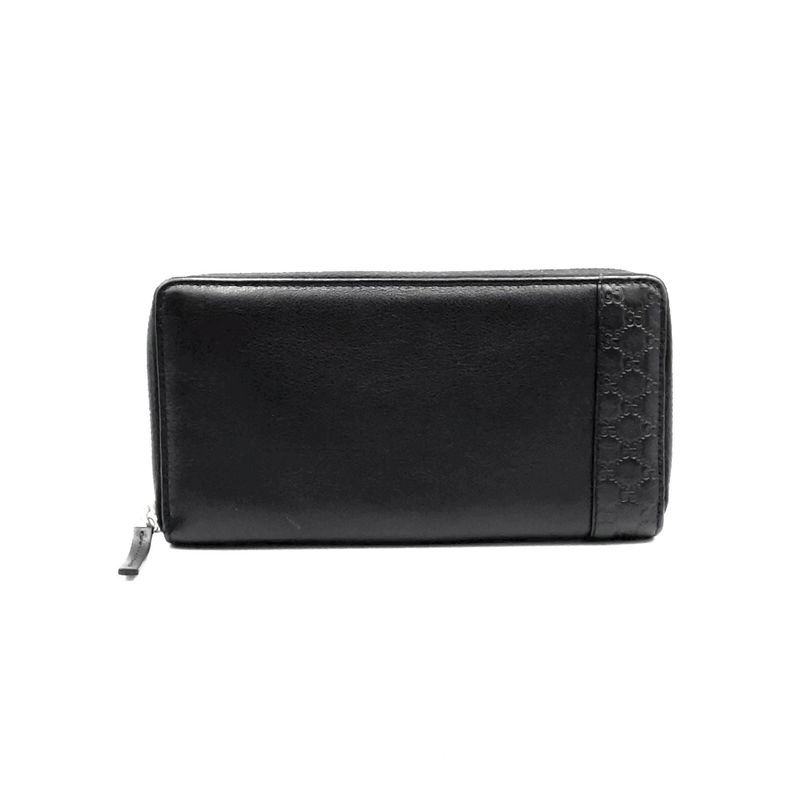Gucci Mistral Micro Guccissima Leather Black Wallet Silver
