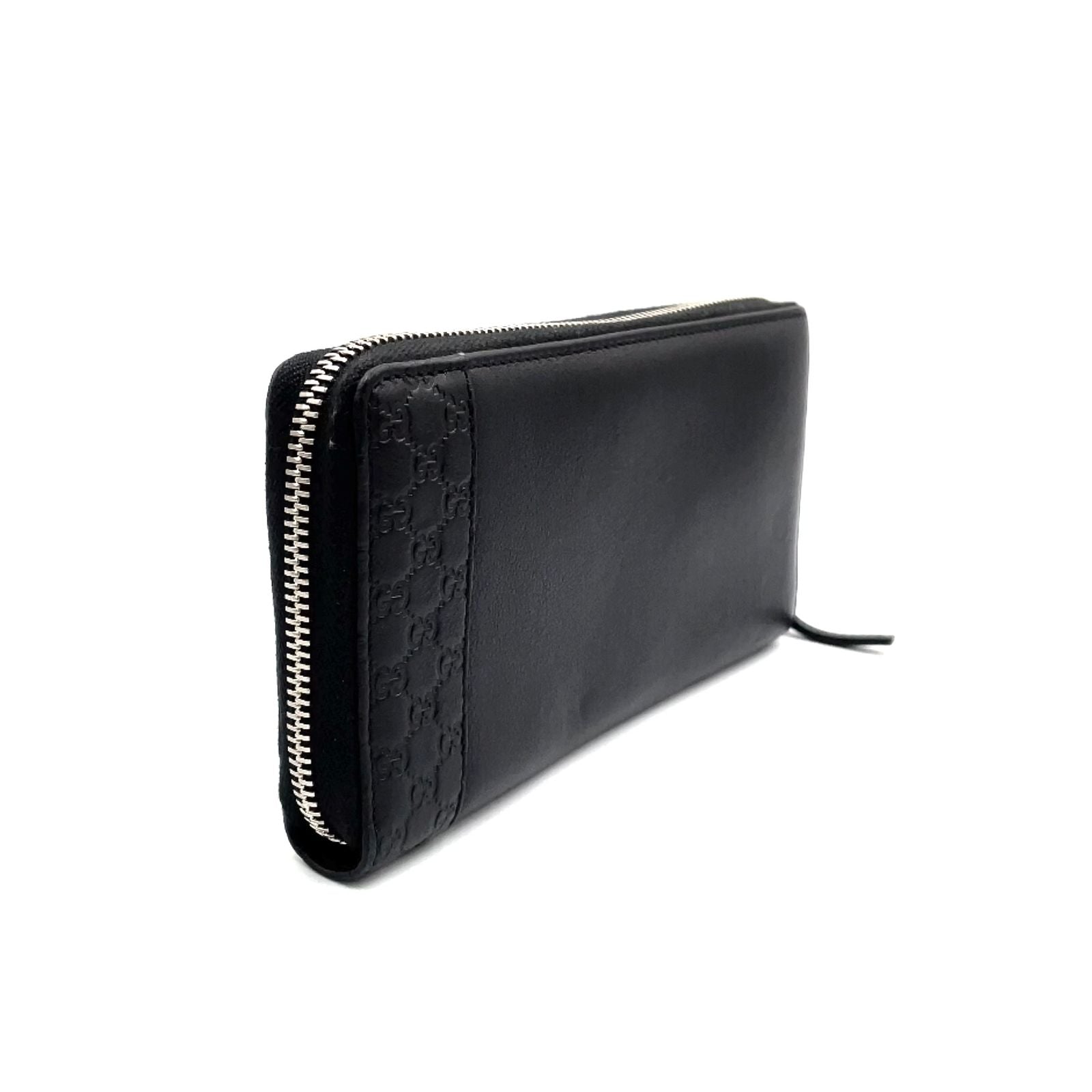 Gucci Mistral Micro Guccissima Leather Black Wallet Silver — view 2