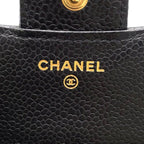 Chanel Classic Small Flap Wallet Random Caviar Leather Black Trifold Gold — view 4