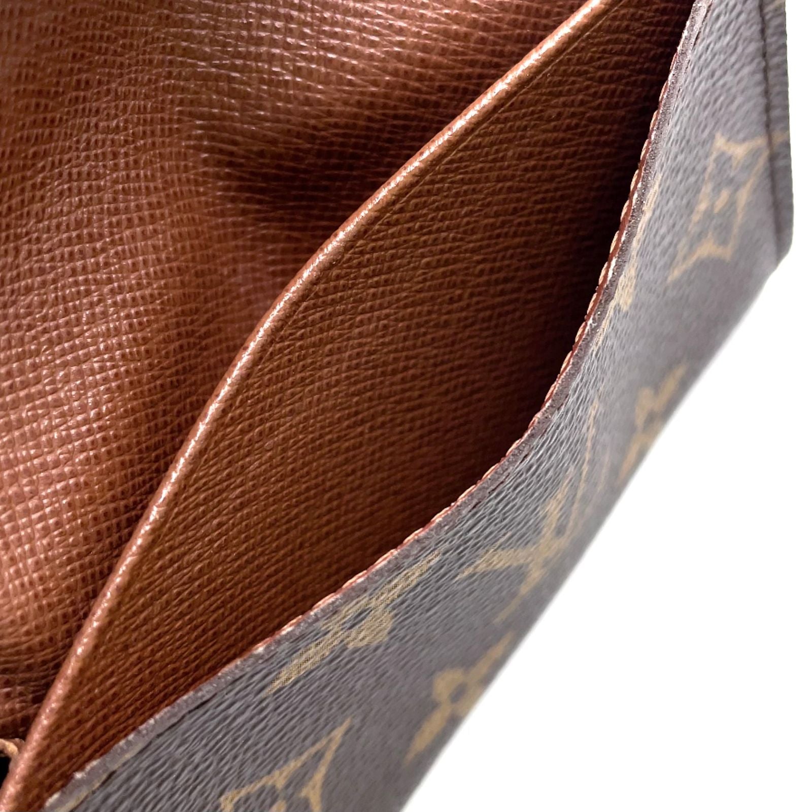 Louis Vuitton Envelope Carte de Visite Monogram Leather Brown Card Case — view 8