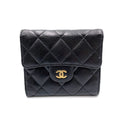 Chanel Classic Small Flap Wallet Random Caviar Leather Black Trifold Gold