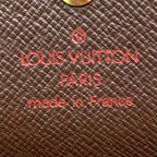 Louis Vuitton Portefeuille Elise Damier Ebene Leather Brown Hook Wallet Gold — view 4