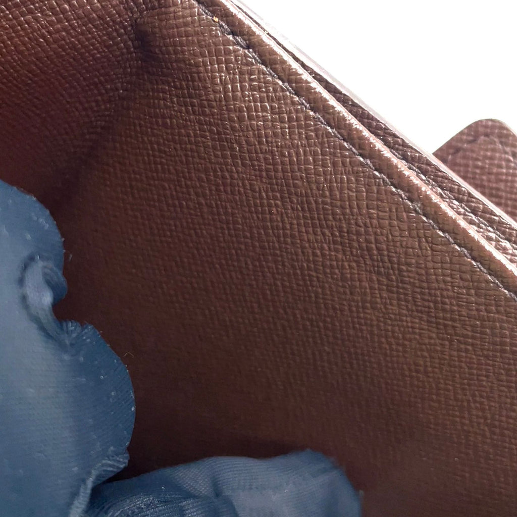 Louis Vuitton Portefeuille Elise Damier Ebene Leather Brown Hook Wallet Gold — view 6