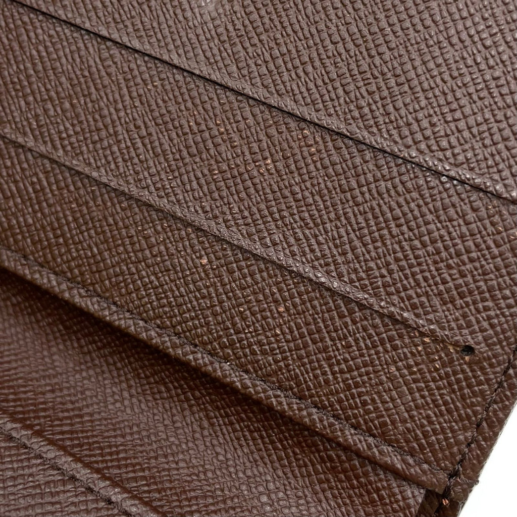 Louis Vuitton Portefeuille Elise Damier Ebene Leather Brown Hook Wallet Gold — view 8