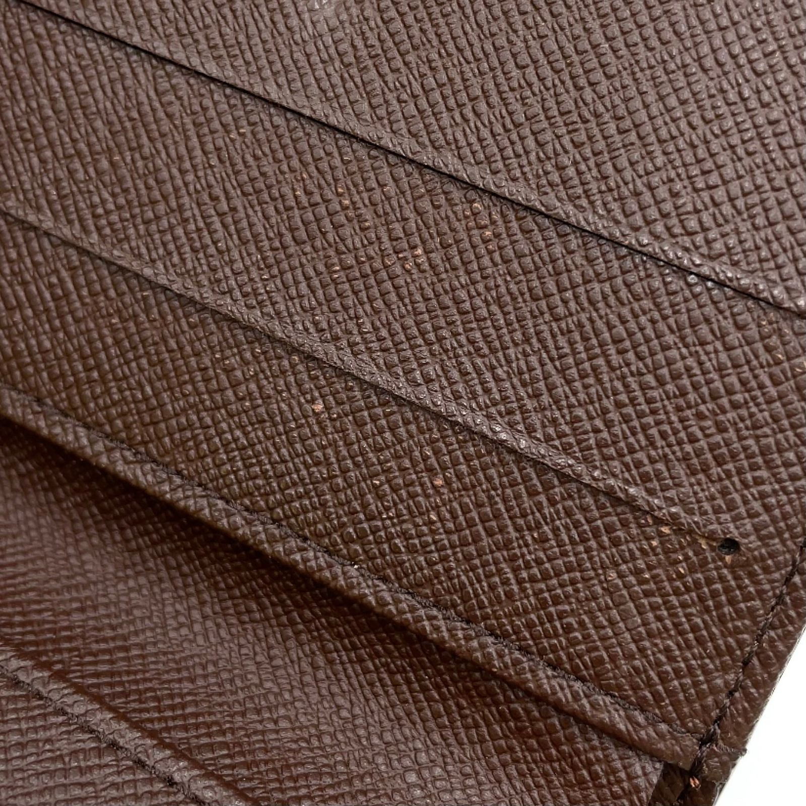 Louis Vuitton Portefeuille Elise Damier Ebene Leather Brown Hook Wallet Gold — view 8
