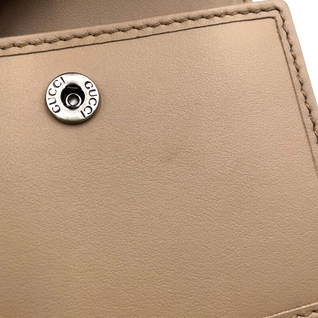 Gucci Dionysus GG Supreme Leather Beige Trifold Wallet Silver — view 6