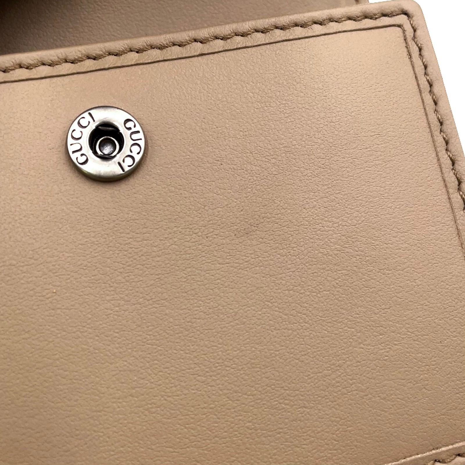 Gucci Dionysus GG Supreme Leather Beige Trifold Wallet Silver — view 6