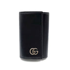 Gucci GG Marmont Leather Black Key Case Silver Key Holder