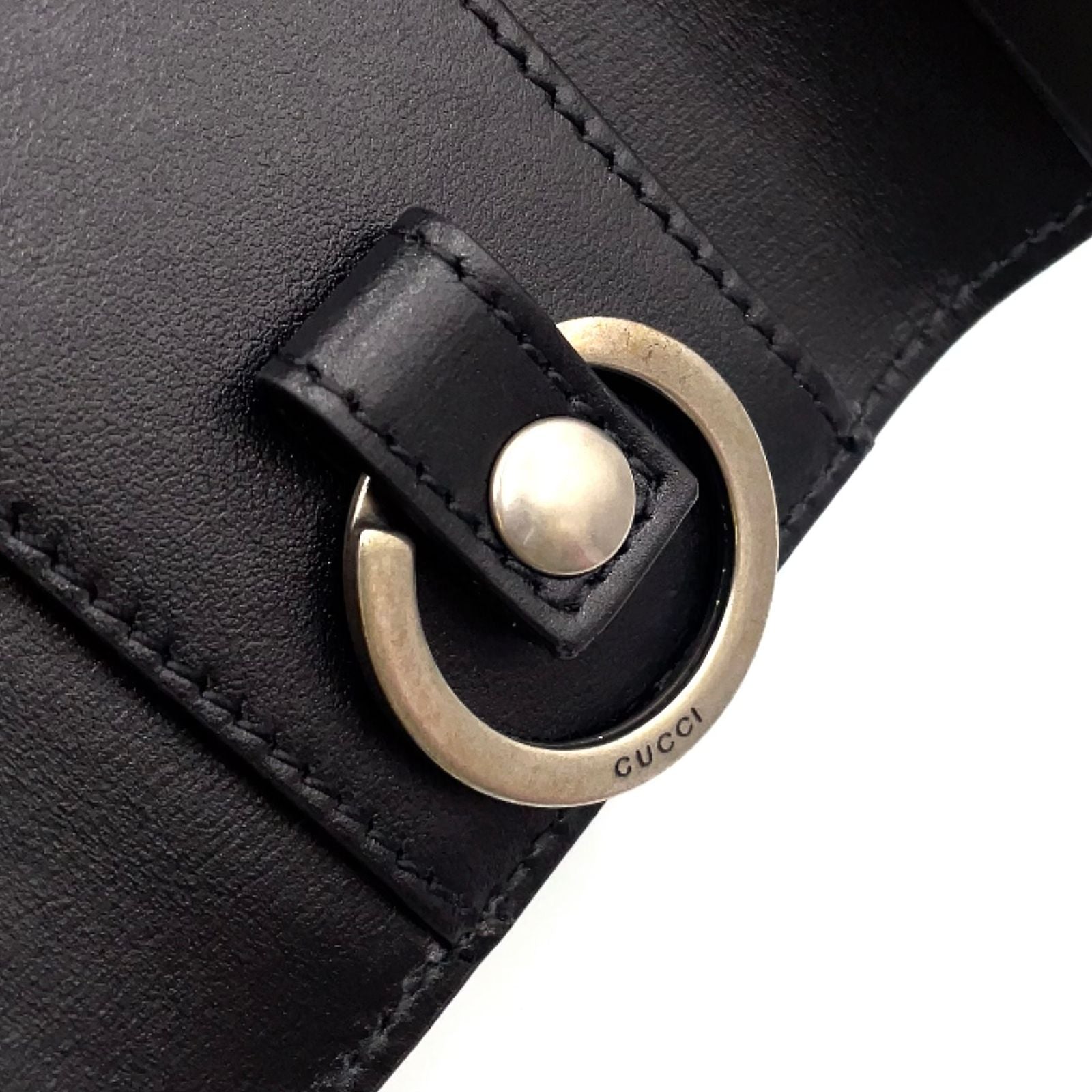 Gucci GG Marmont Leather Black Key Case Silver Key Holder — view 8