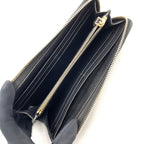 Prada Saffiano Metal Logo Zip Around Leather Black Wallet Gold — view 3