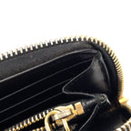 Prada Saffiano Metal Logo Zip Around Leather Black Wallet Gold — view 9