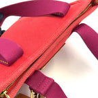 Louis Vuitton Cabas PM Antigua Leather Canvas Purple Light Brown Red Tote Gold — view 7