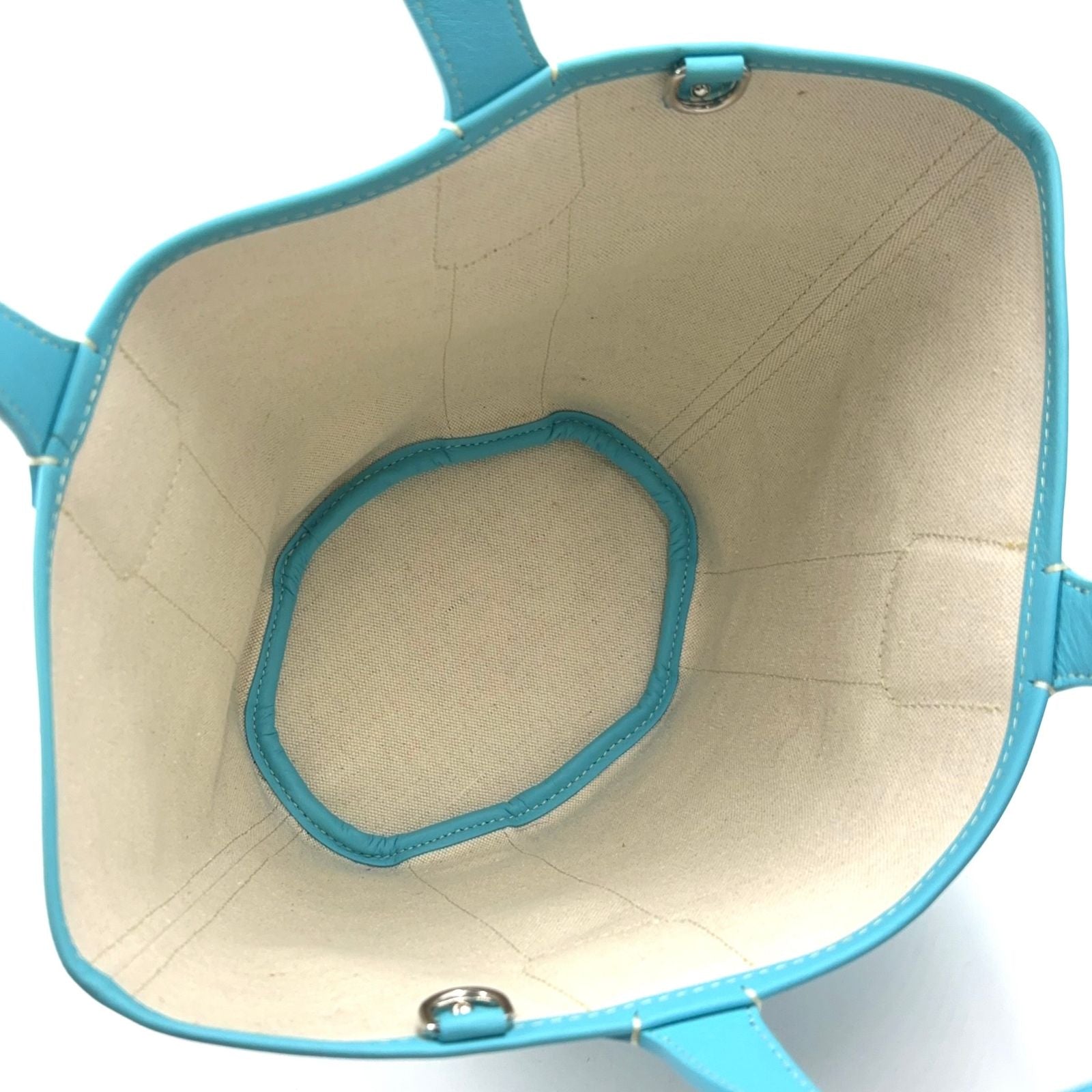 Goyard Bella PM Leather Turquoise Blue Tote Silver — view 3