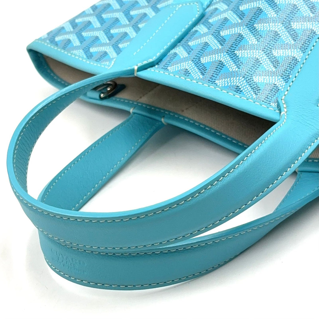 Goyard Bella PM Leather Turquoise Blue Tote Silver — view 5
