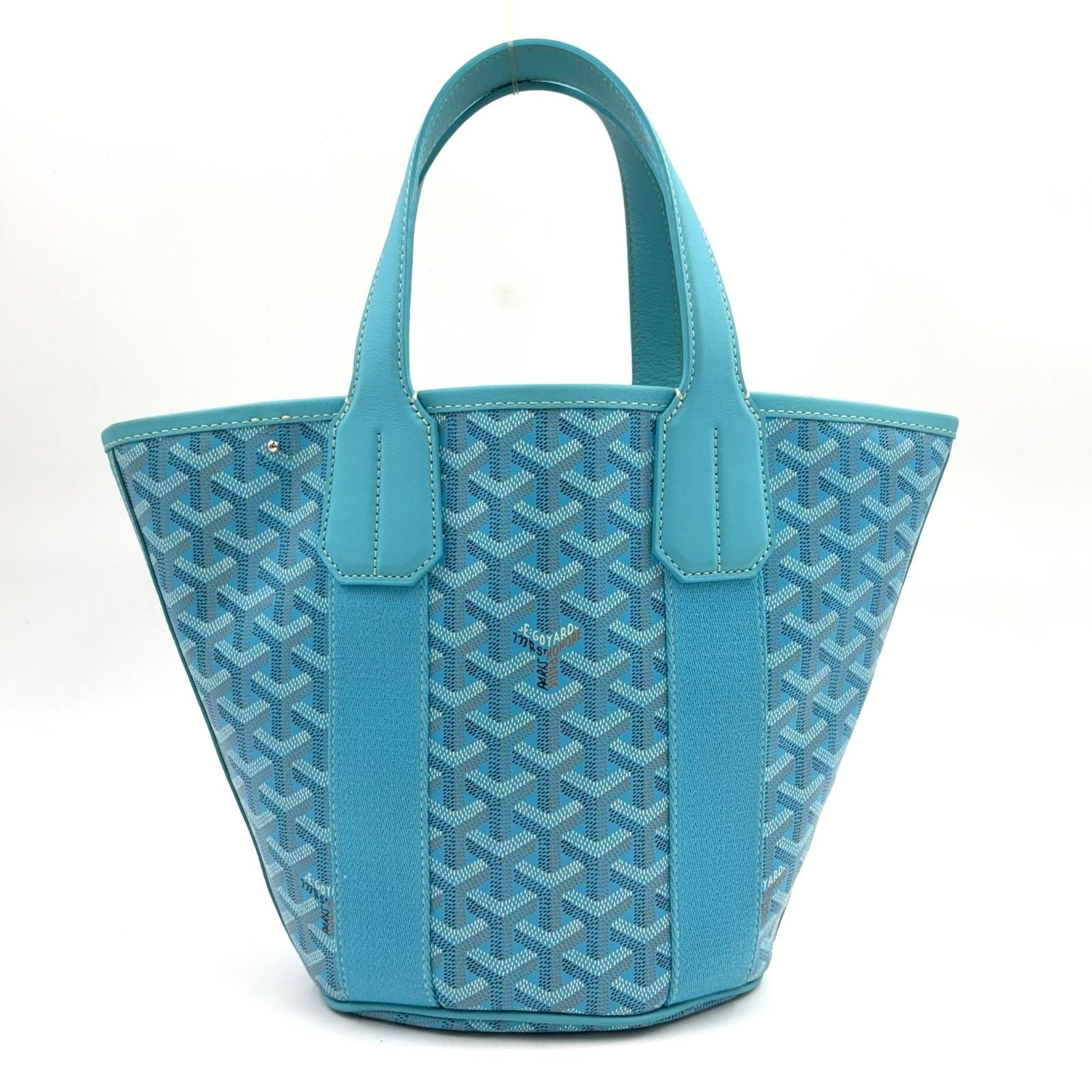 Goyard Bella PM Leather Turquoise Blue Tote Silver