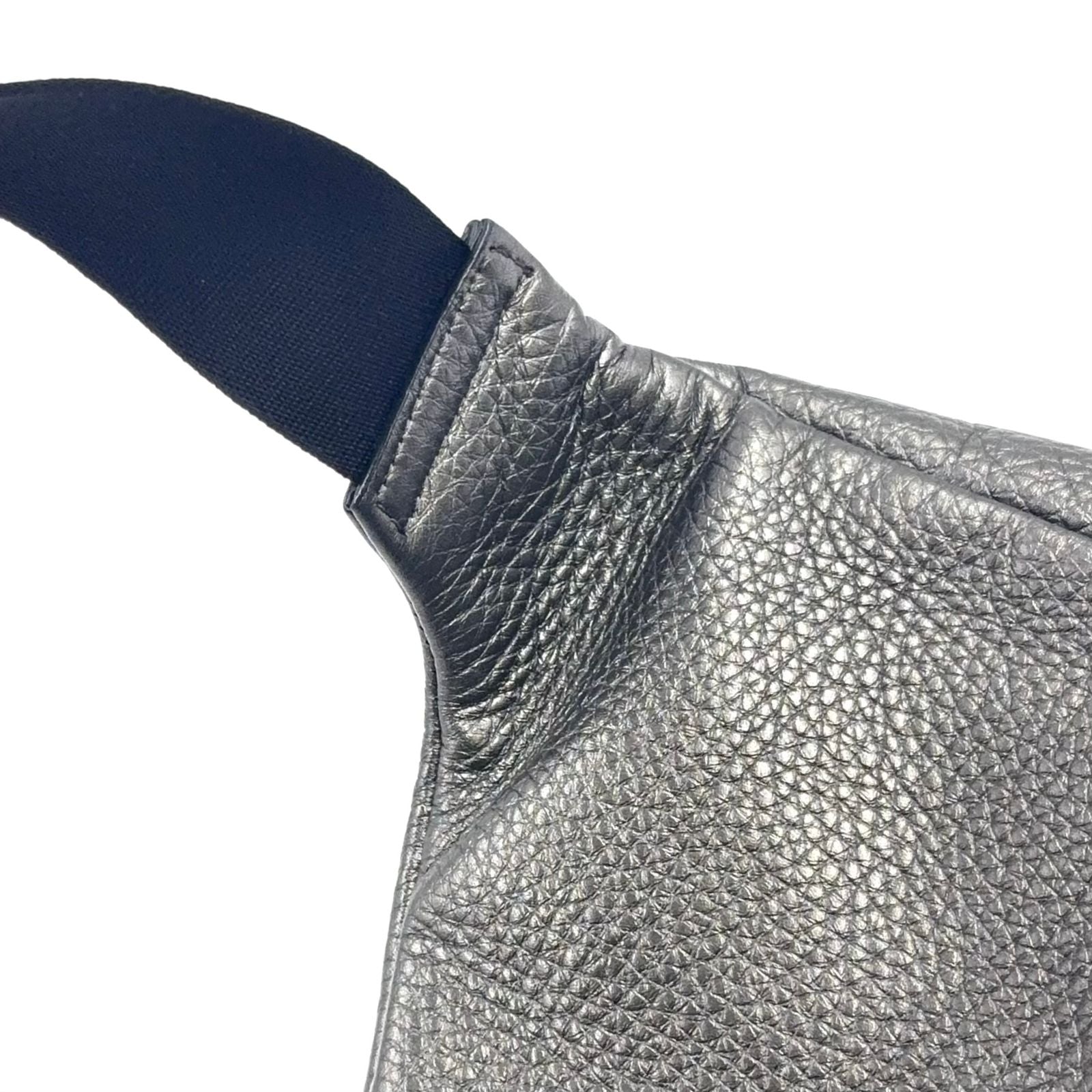 Fendi Bugs Monster Eye Leather Gray White Belt Bag Silver — view 7