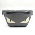 Fendi Bugs Monster Eye Leather Gray White Belt Bag Silver