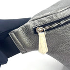 Fendi Bugs Monster Eye Leather Gray White Belt Bag Silver — view 5