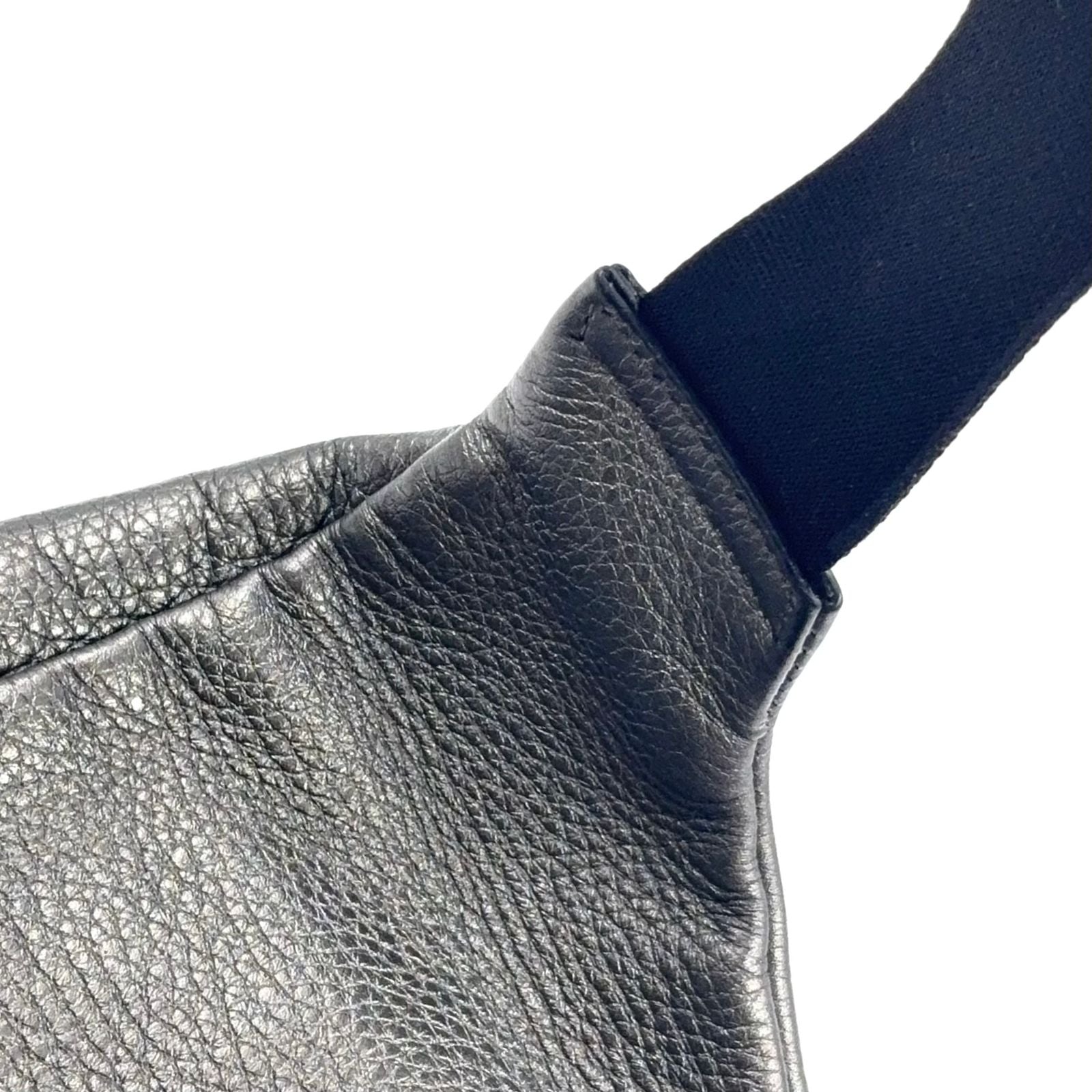 Fendi Bugs Monster Eye Leather Gray White Belt Bag Silver — view 8