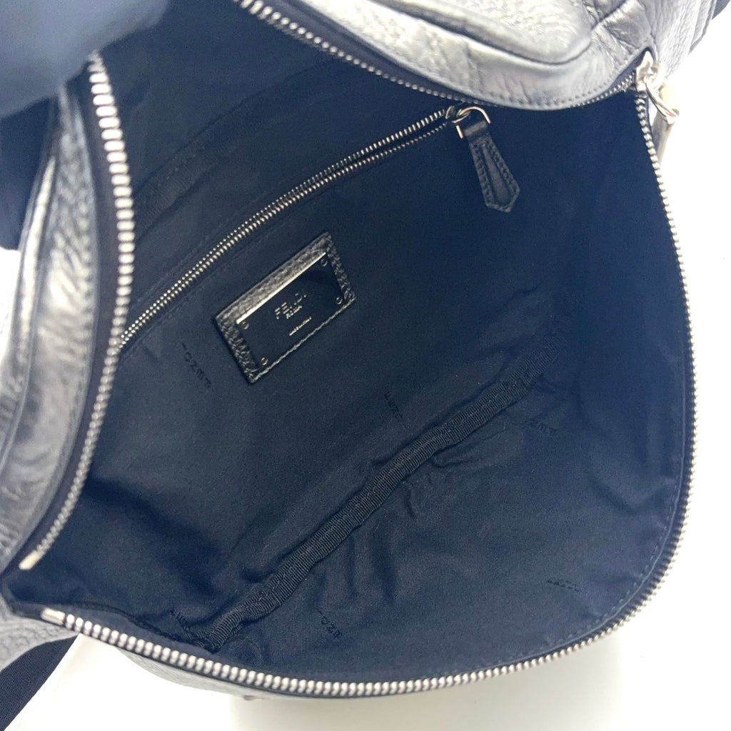 Fendi Bugs Monster Eye Leather Gray White Belt Bag Silver — view 3