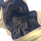 Prada Tessuto Nylon Leather Khaki Green Tote Silver — view 3