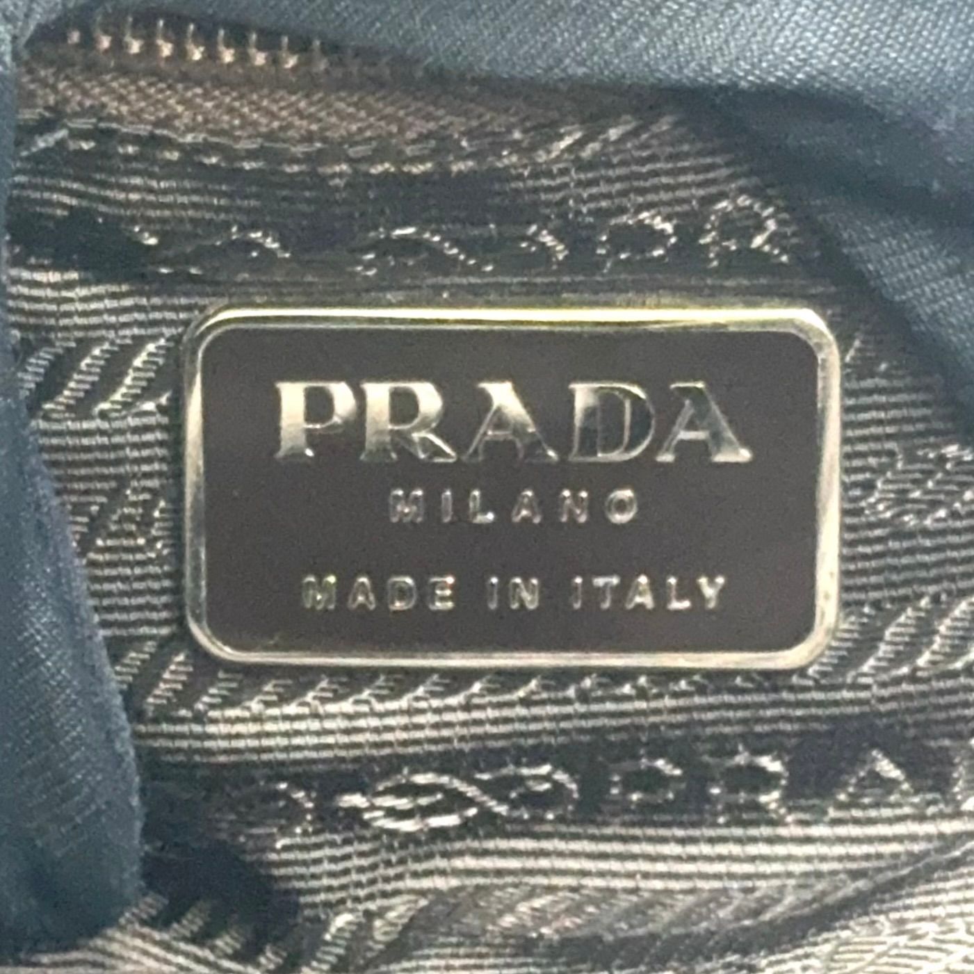 Prada Tessuto Nylon Leather Khaki Green Tote Silver — view 4