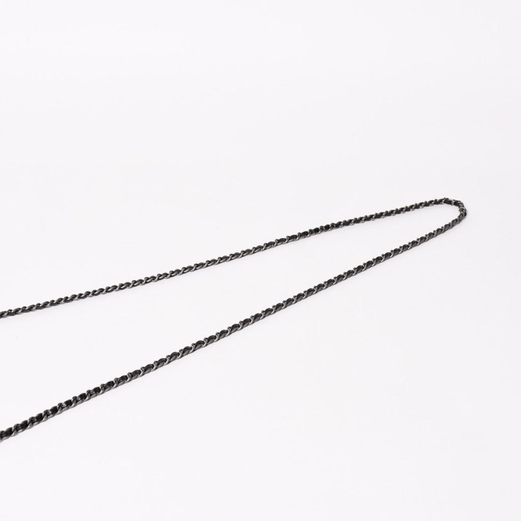 Chanel Boy Chain Shoulder Bag Caviar Leather CC Logo Black Silver — view 5