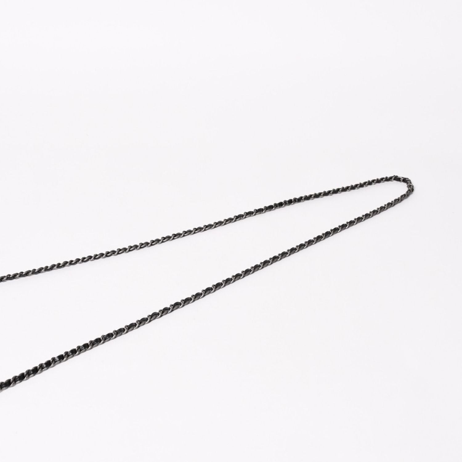 Chanel Boy Chain Shoulder Bag Caviar Leather CC Logo Black Silver — view 5