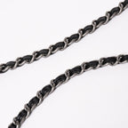 Chanel Boy Chain Shoulder Bag Caviar Leather CC Logo Black Silver — view 6