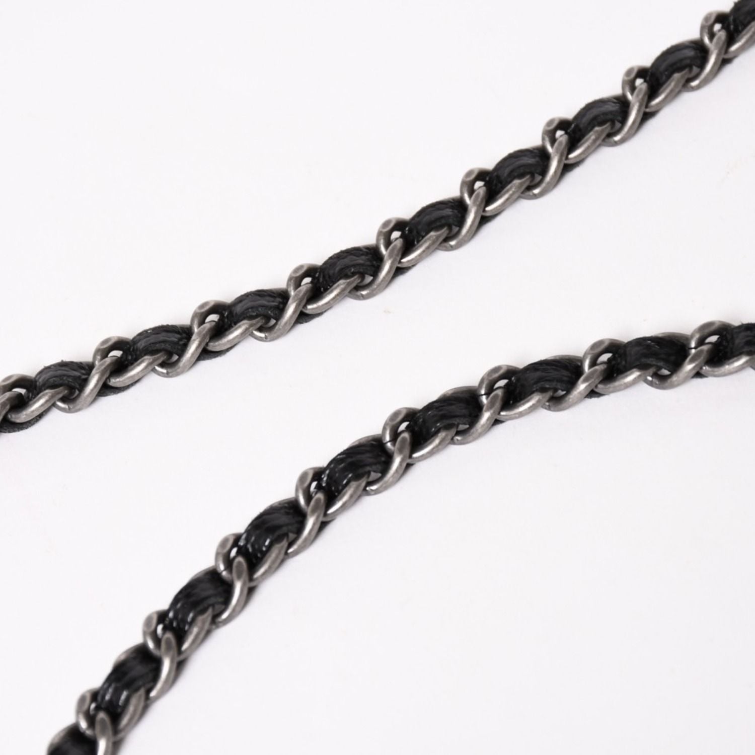 Chanel Boy Chain Shoulder Bag Caviar Leather CC Logo Black Silver — view 6