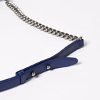 Chanel Boy Chain Shoulder Bag CC Logo Velvet Leather Blue — view 6