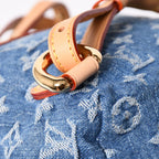 Louis Vuitton Monogram Denim Venice Canvas Backpack Blue Gold — view 8