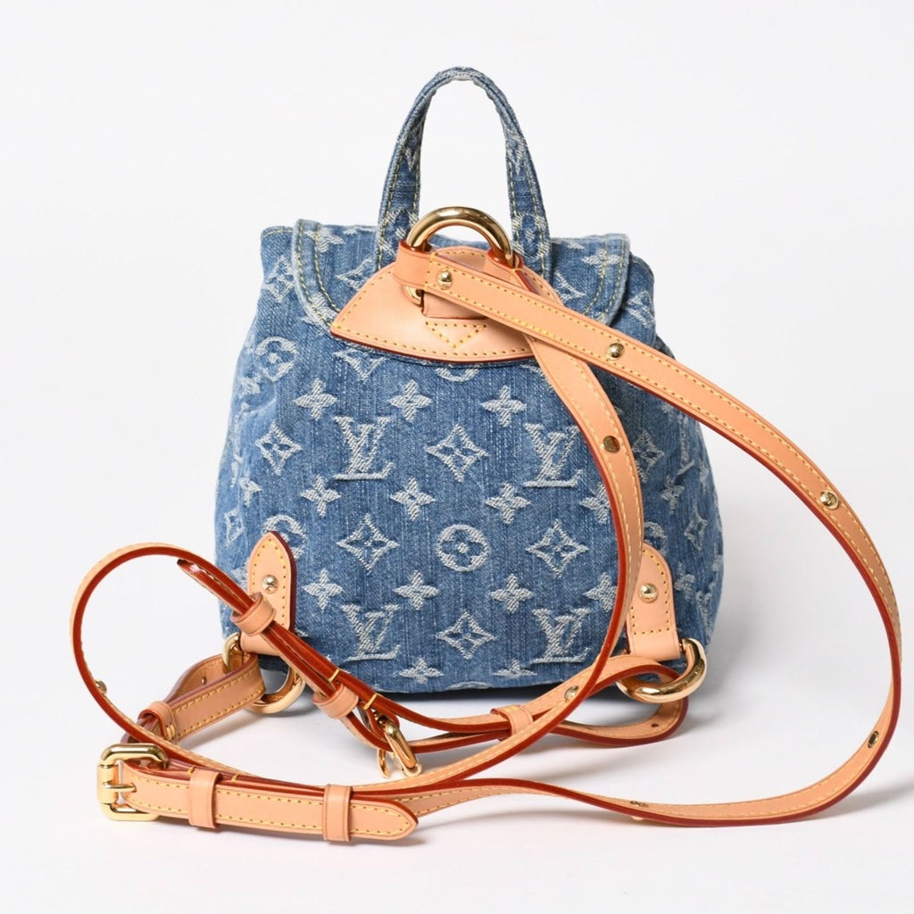 Louis Vuitton Monogram Denim Venice Canvas Backpack Blue Gold — view 2