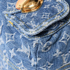 Louis Vuitton Monogram Denim Venice Canvas Backpack Blue Gold — view 6
