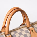 Louis Vuitton Damier Azur Speedy 30 Handbag White Gold Logo — view 5