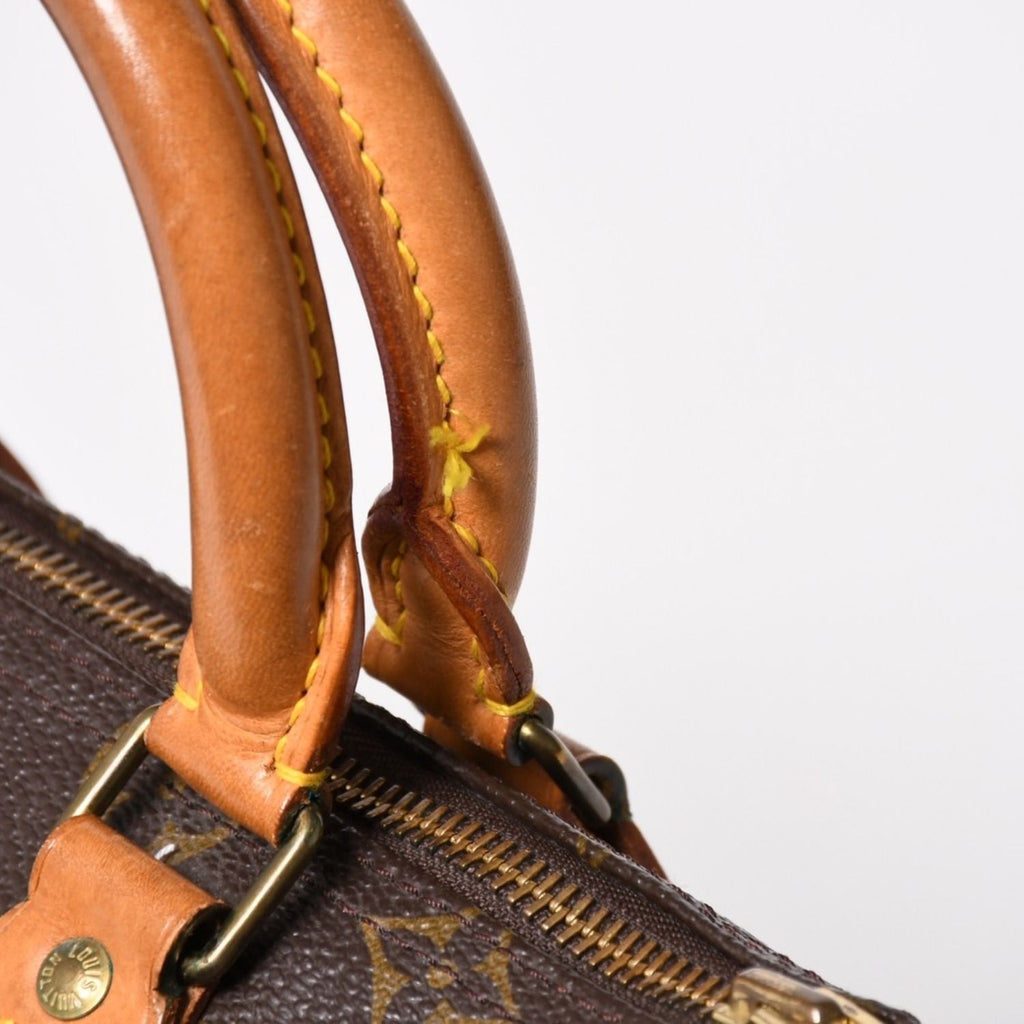 Louis Vuitton Speedy 25 Handbag Monogram Leather Brown Gold — view 6
